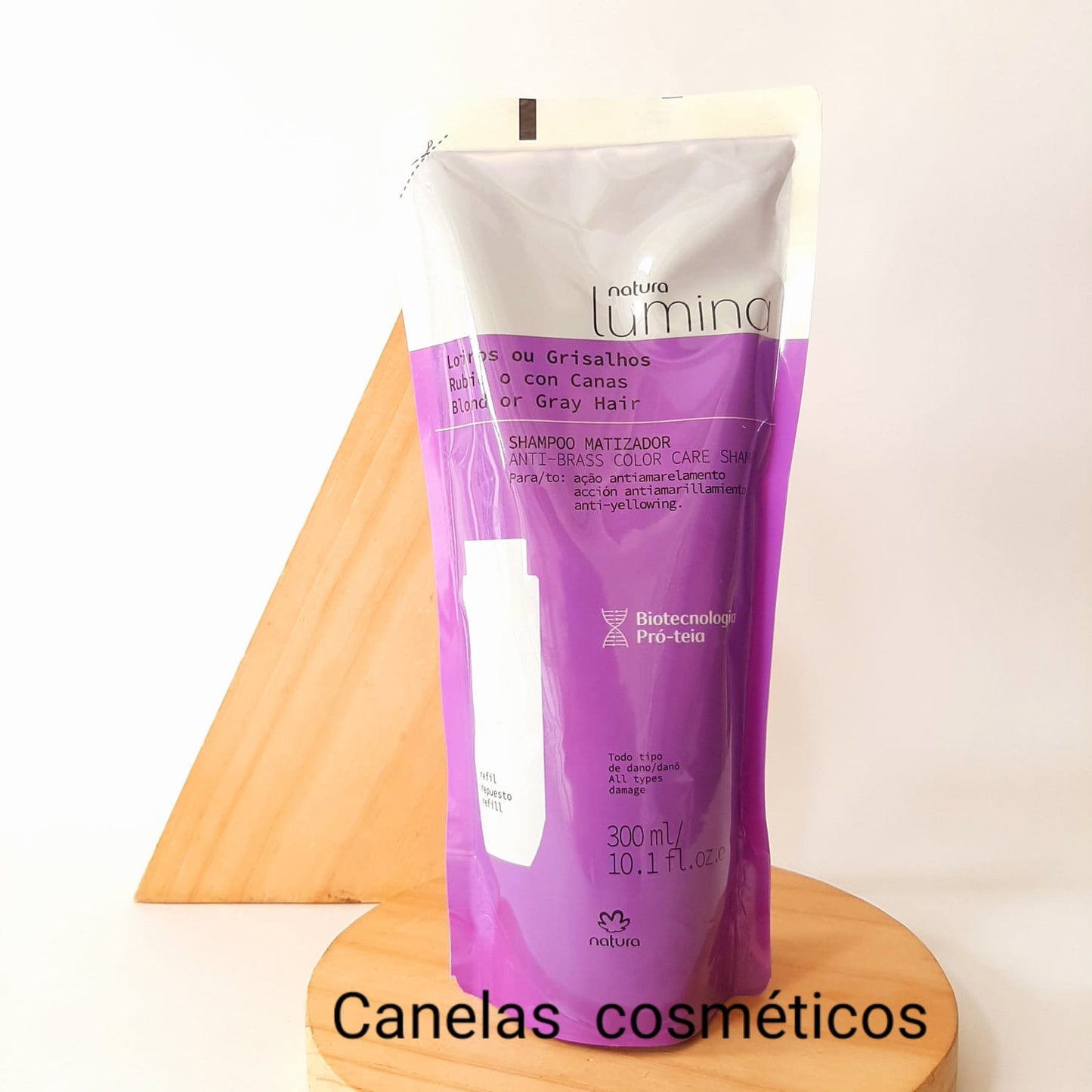 REPUESTO SHAMPOO LUMINA MATIZACION Y RESTAURACION CABELLO RUBIO O CON CANAS NATURA 300ml