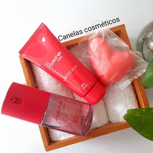 KIT SPRAY CORPORAL HUMOR PROPRIO MAS CREMA CORPORAL PERFUMADA Y JABON