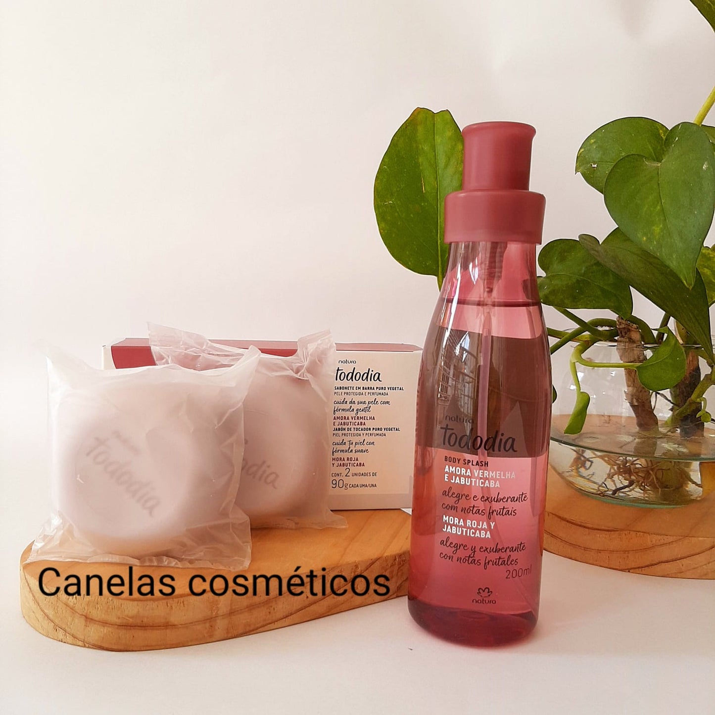 KIT SPLASH Y CAJA DE 2 JABONES CORPORAL MORA ROJA Y JABUTICABA